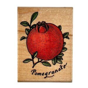 Rubber Stampede Pomegranate Mounted Rubber Stamp Botanical Fruit Art Craft